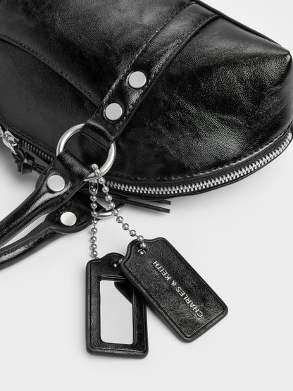 CHARLES & KEITH Signature / Tatiana Studded Bowling Bag - Noir