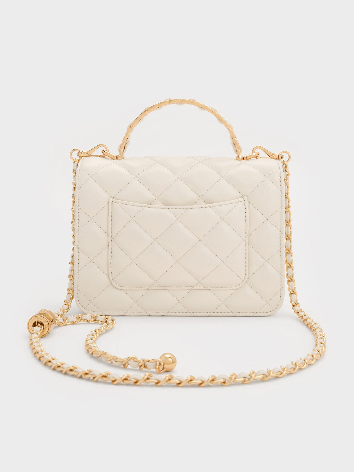 CHARLES & KEITH Popular / Cressida Quilted Top Handle Bag - Cream