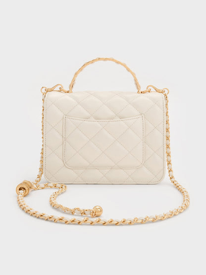 CHARLES & KEITH Popular / Cressida Quilted Top Handle Bag - Cream