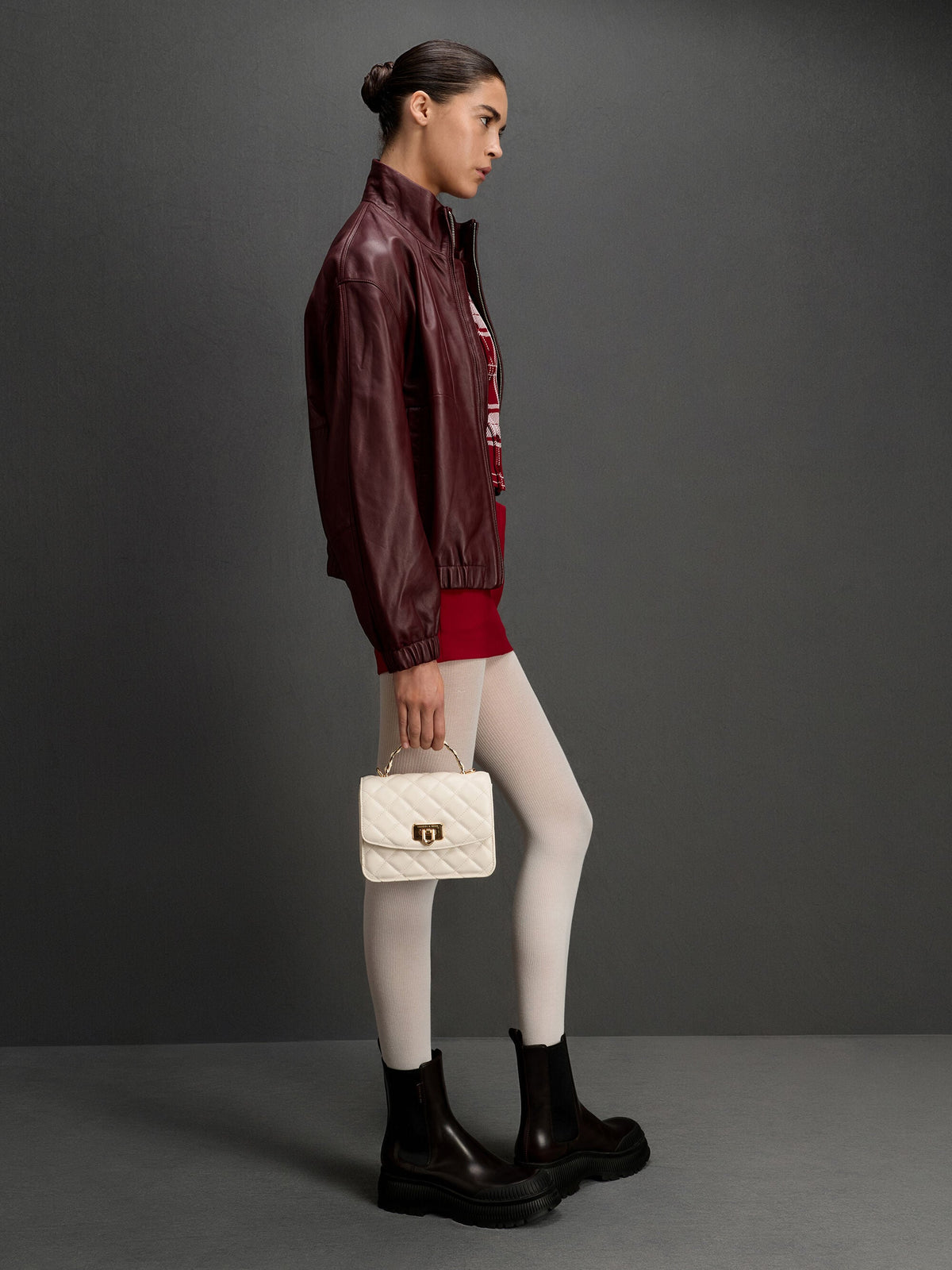 CHARLES & KEITH Popular / Cressida Quilted Top Handle Bag - Cream