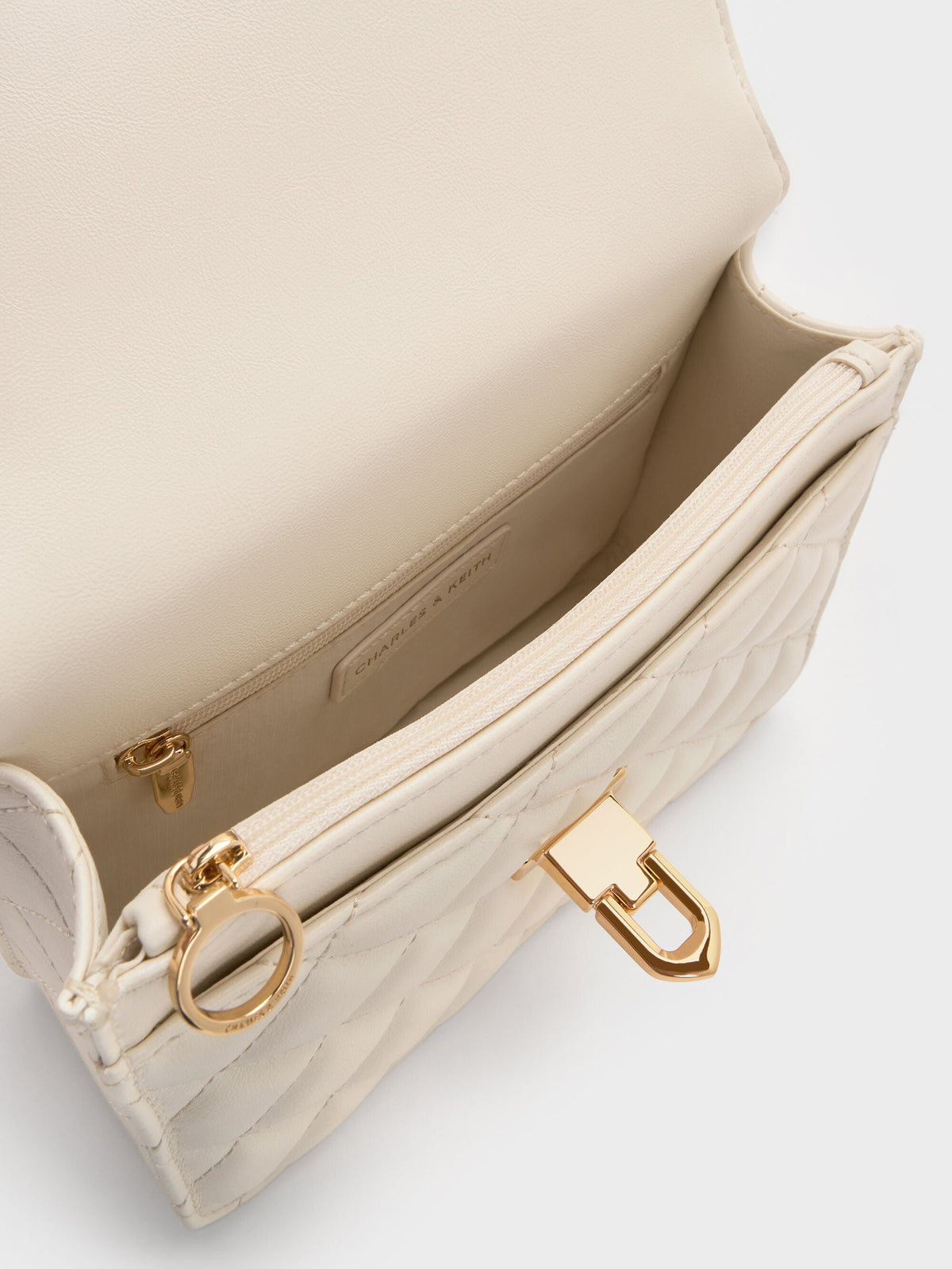 CHARLES & KEITH Popular / Cressida Quilted Top Handle Bag - Cream