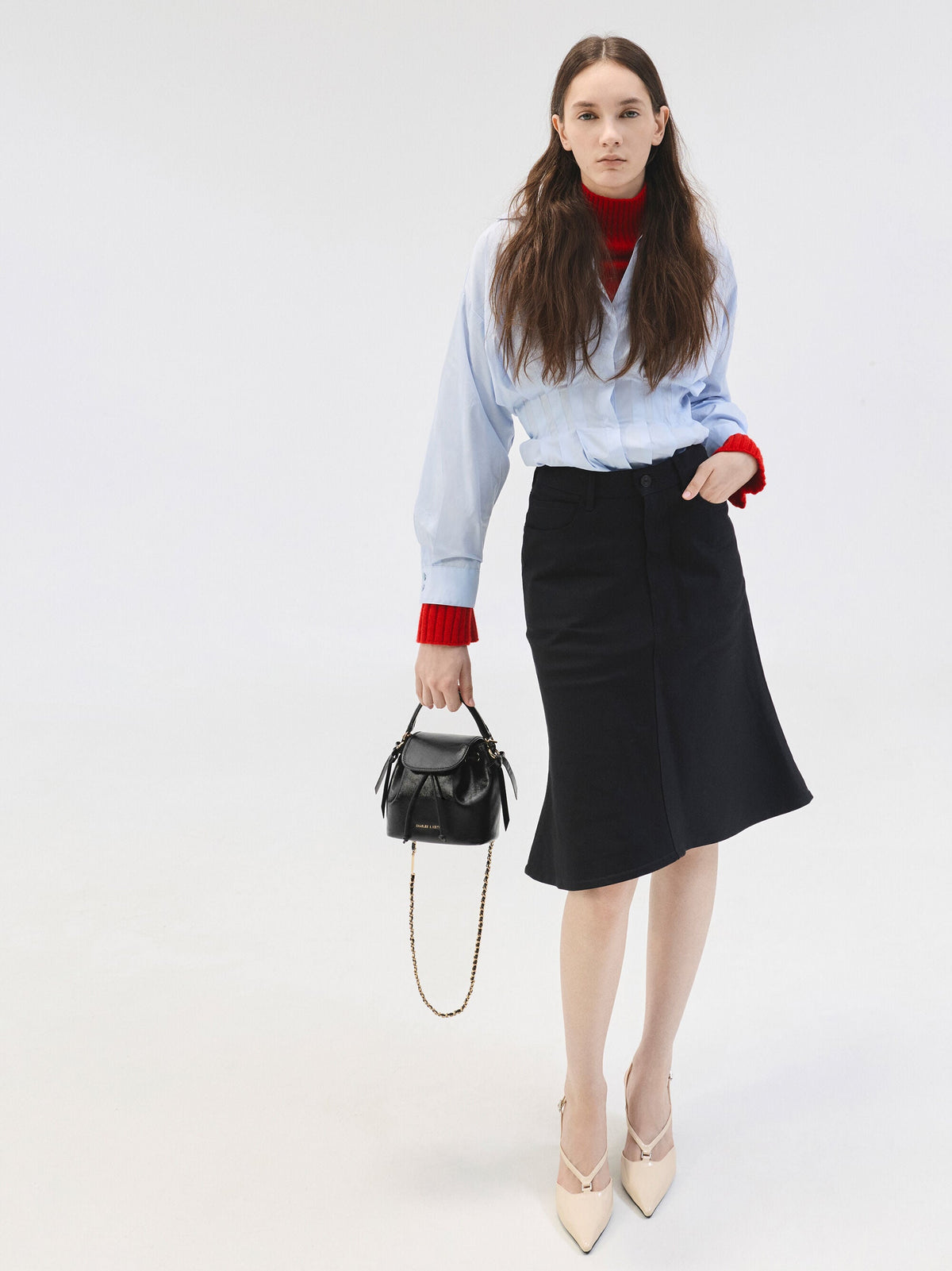 CHARLES & KEITH Classic / Dalia Bow Top Handle Bag - Black