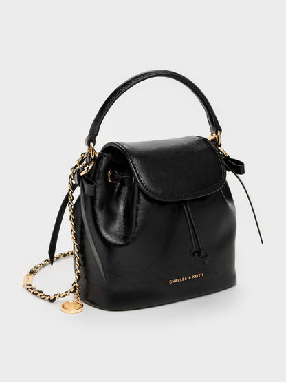 CHARLES & KEITH Classic / Dalia Bow Top Handle Bag - Black