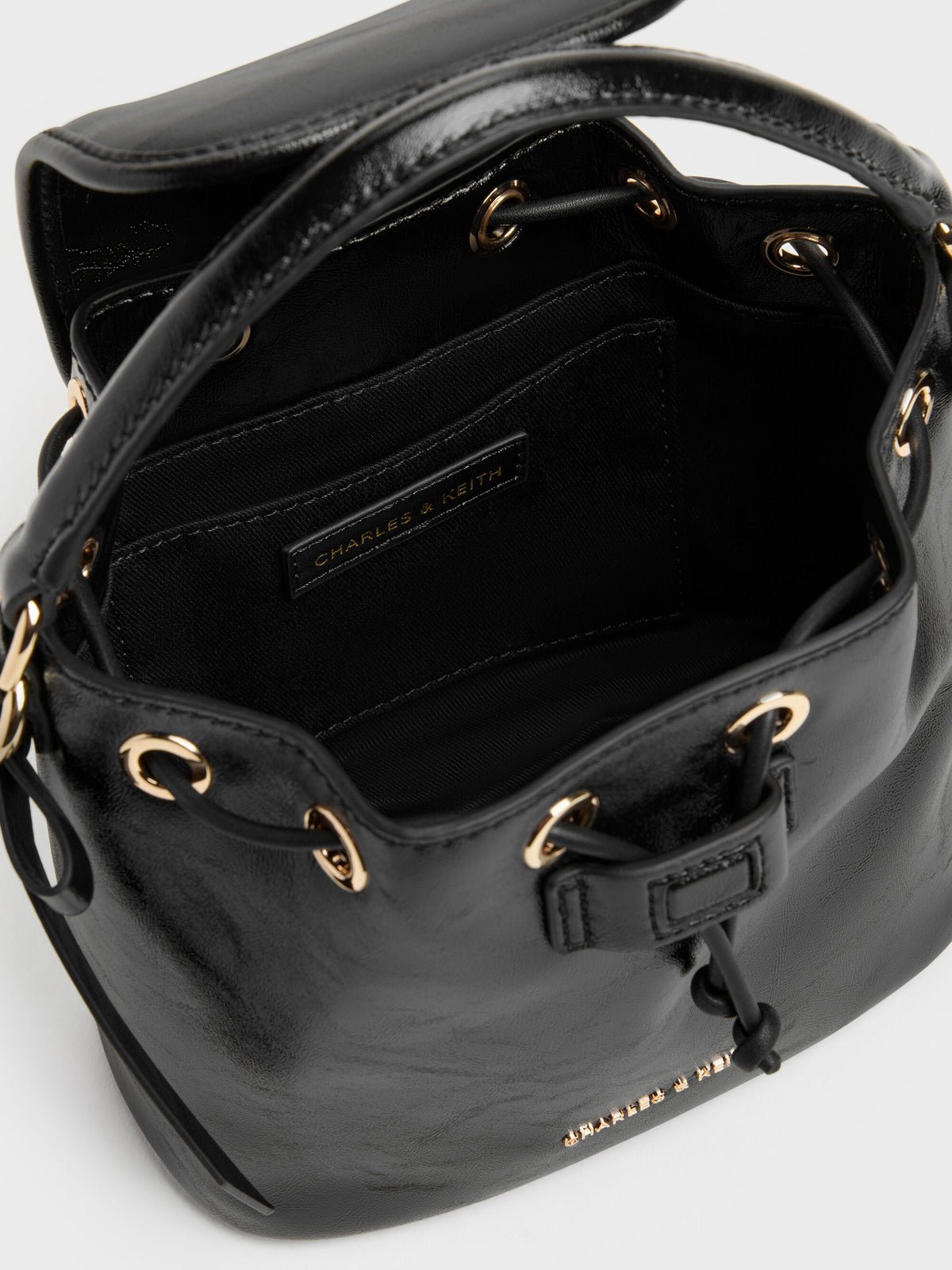 CHARLES & KEITH Classic / Dalia Bow Top Handle Bag - Black