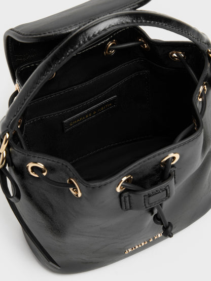 CHARLES & KEITH Classic / Dalia Bow Top Handle Bag - Black