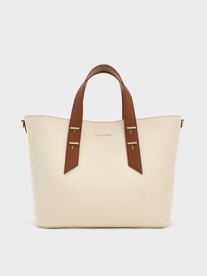 CHARLES & KEITH Best Price / Shania Canvas Tote Bag - Chocolate