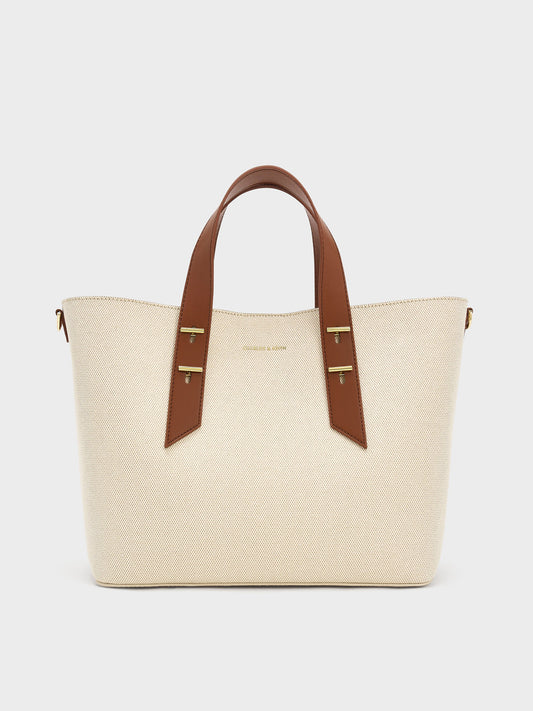 CHARLES & KEITH Best Price / Shania Canvas Tote Bag - Chocolate