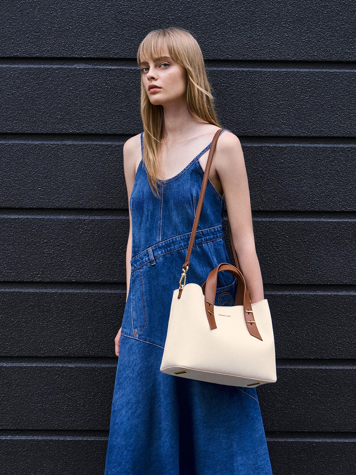 CHARLES & KEITH Best Price / Shania Canvas Tote Bag - Chocolate