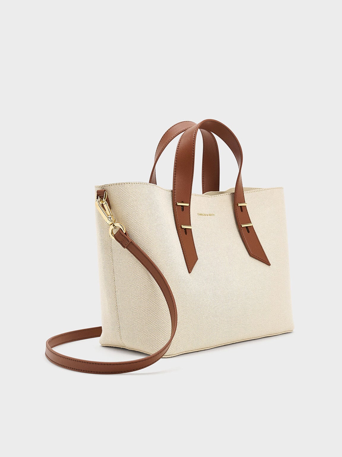 CHARLES & KEITH Best Price / Shania Canvas Tote Bag - Chocolate