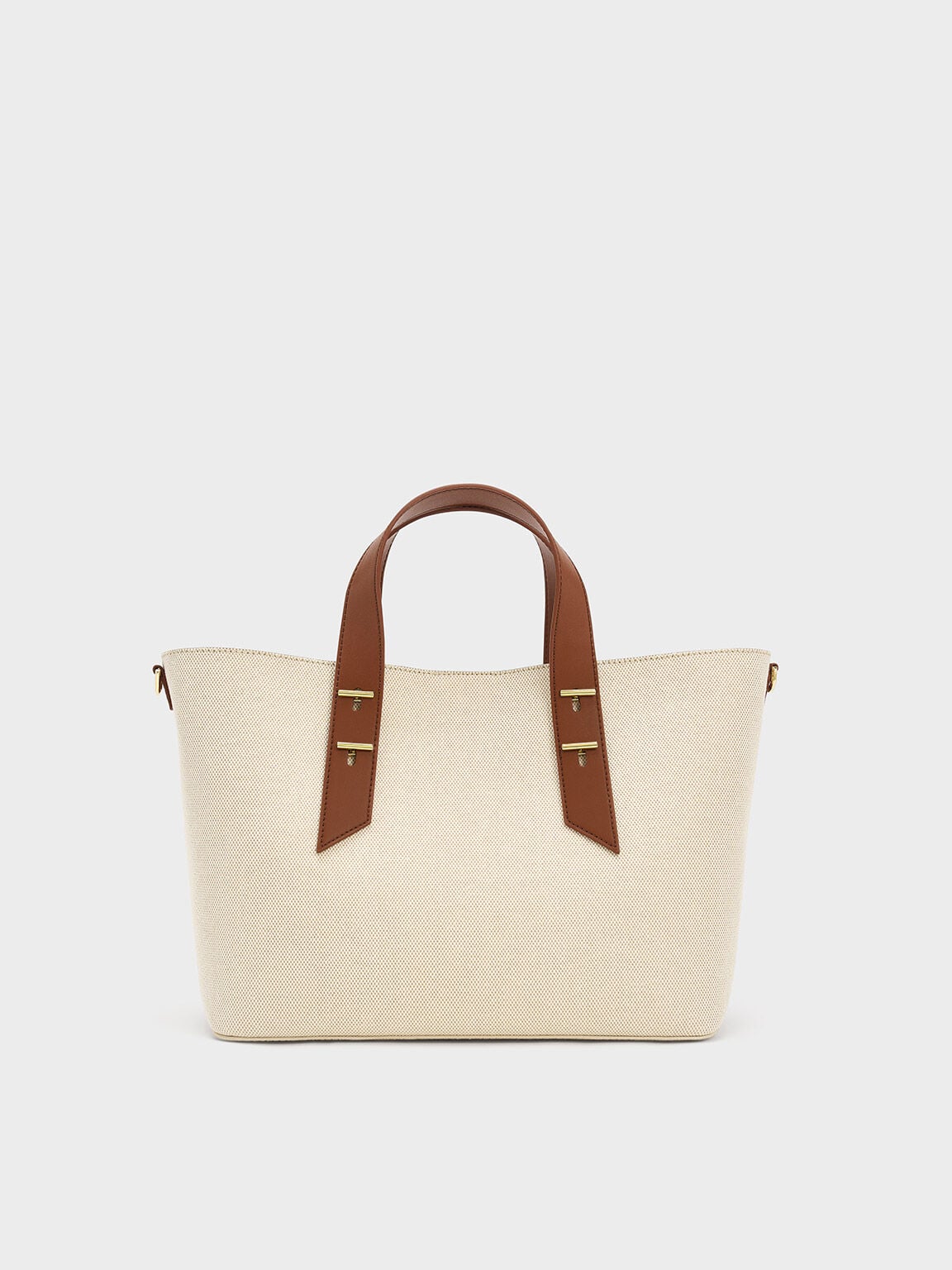 CHARLES & KEITH Best Price / Shania Canvas Tote Bag - Chocolate