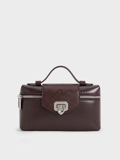 CHARLES & KEITH Deals / Arwen Top Handle Vanity Bag - Plum