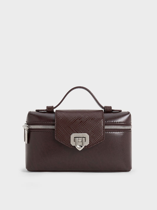 CHARLES & KEITH Deals / Arwen Top Handle Vanity Bag - Plum