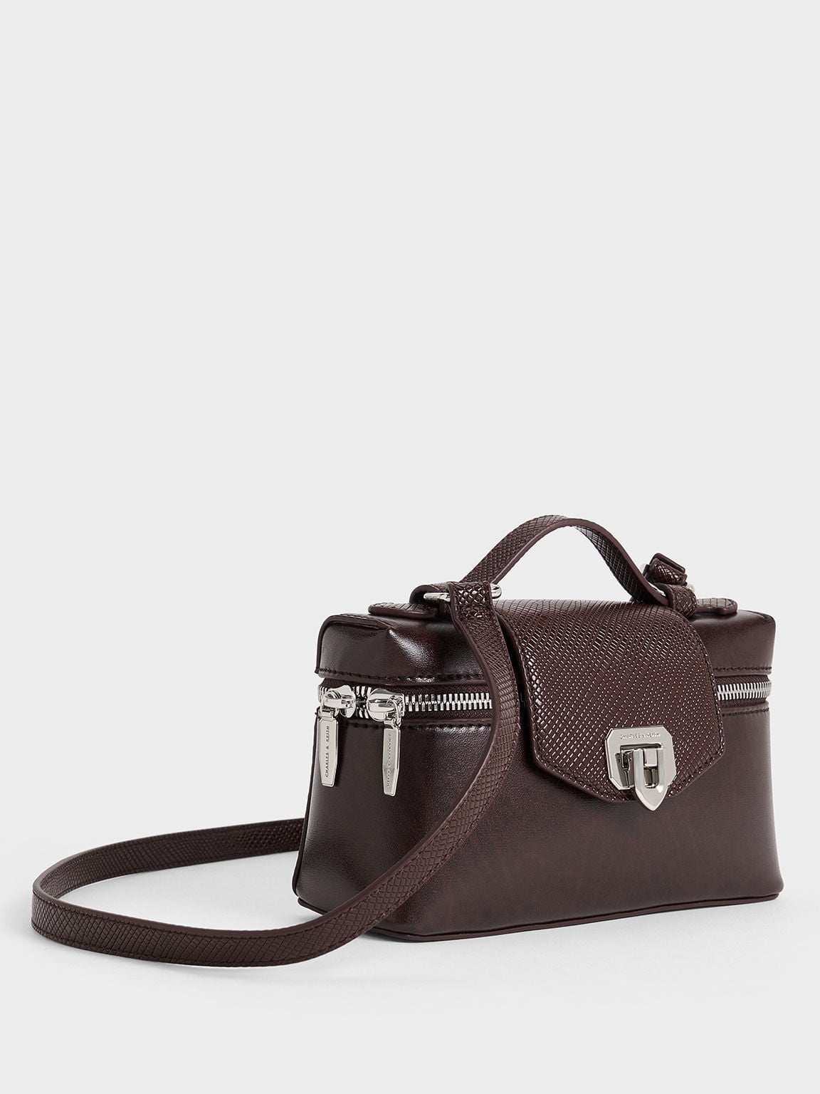 CHARLES & KEITH Deals / Arwen Top Handle Vanity Bag - Plum