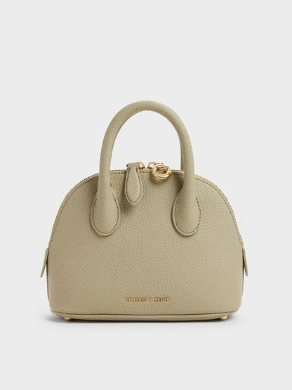 CHARLES & KEITH Signature / Beryl Bowling Bag - Pale Olive