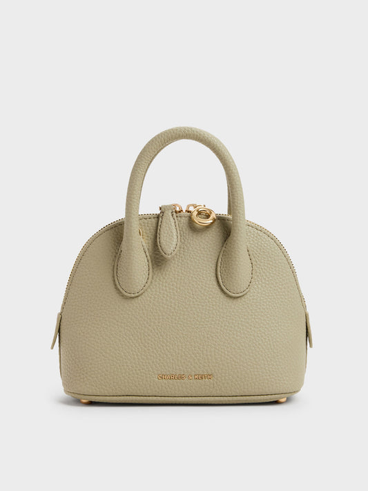 CHARLES & KEITH Signature / Beryl Bowling Bag - Pale Olive