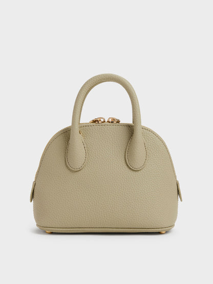 CHARLES & KEITH Signature / Beryl Bowling Bag - Pale Olive
