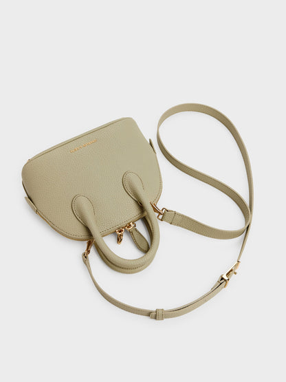 CHARLES & KEITH Signature / Beryl Bowling Bag - Pale Olive