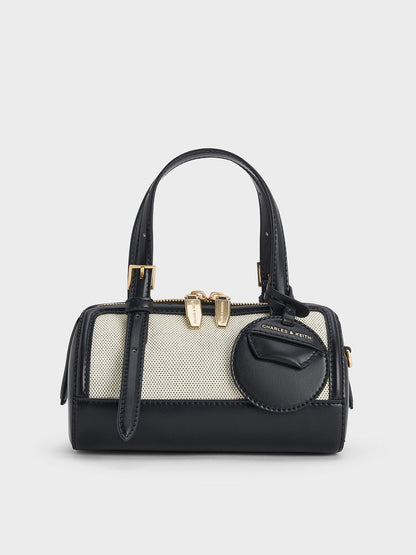 CHARLES & KEITH Hot Sale / Enola Canvas Bowling Bag - Black