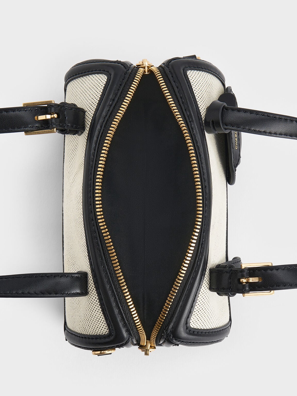 CHARLES & KEITH Hot Sale / Enola Canvas Bowling Bag - Black