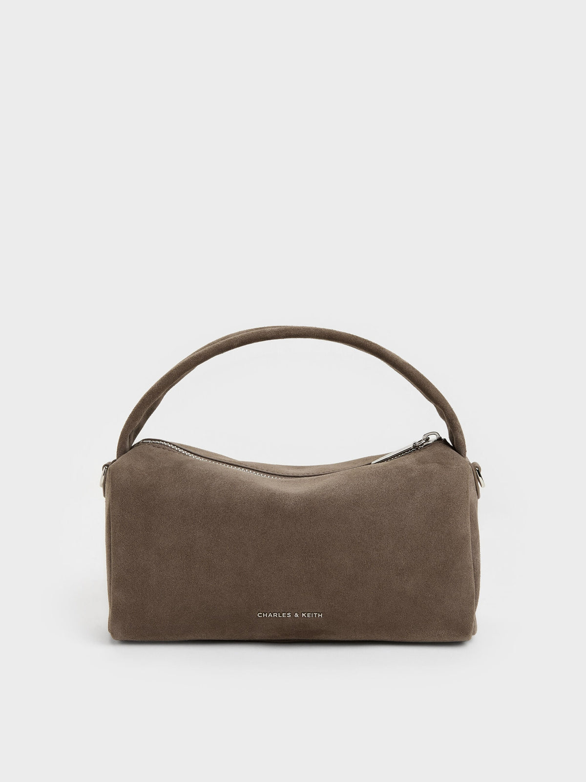 CHARLES & KEITH Trending / Reese Ruched Bow Top Handle Bag - Stone Grey
