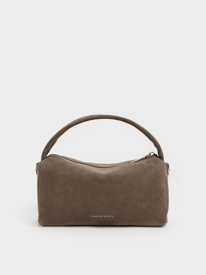 CHARLES & KEITH Trending / Reese Ruched Bow Top Handle Bag - Stone Grey