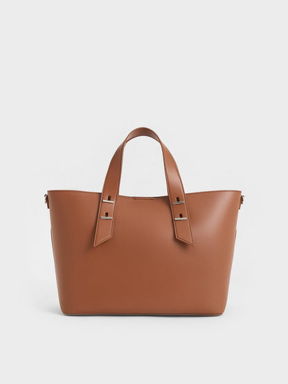 CHARLES & KEITH Top Pick / Shania Tote Bag - Chocolate