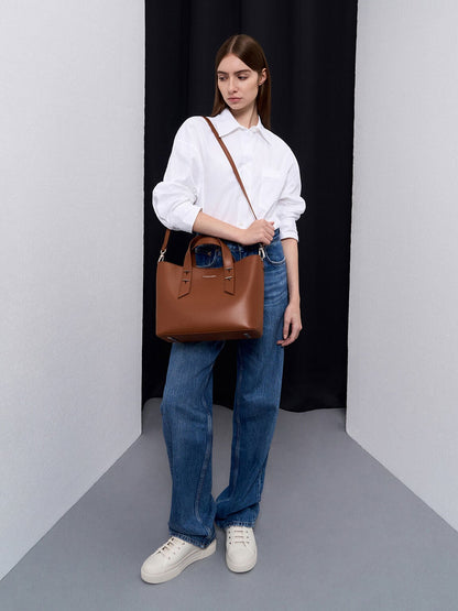 CHARLES & KEITH Top Pick / Shania Tote Bag - Chocolate