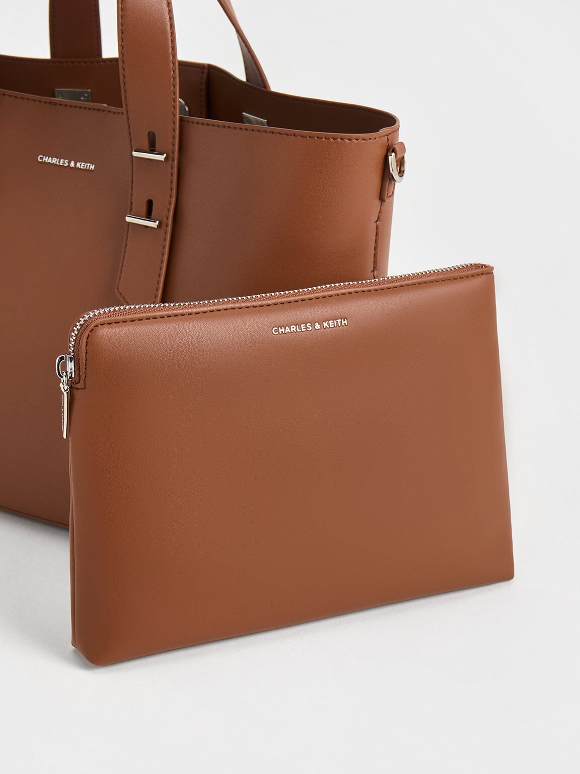 CHARLES & KEITH Top Pick / Shania Tote Bag - Chocolate