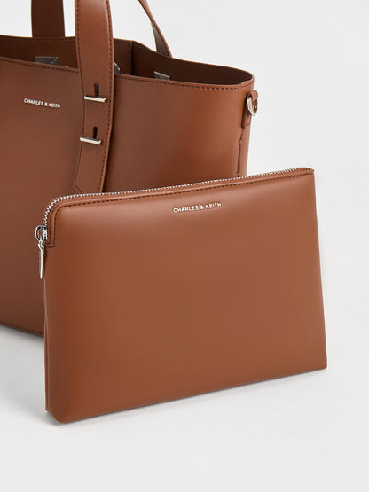 CHARLES & KEITH Top Pick / Shania Tote Bag - Chocolate