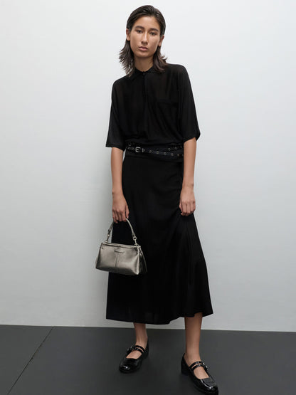 CHARLES & KEITH Hot Sale / Noane Metallic Top Handle Bag - Pewter