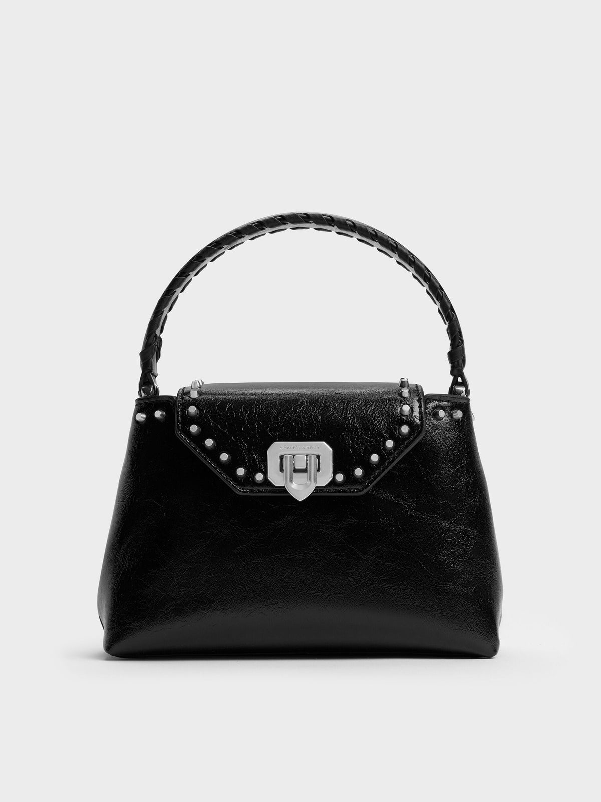 CHARLES & KEITH Exclusive / Arwen Studded Top Handle Bag - Noir