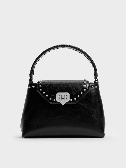 CHARLES & KEITH Exclusive / Arwen Studded Top Handle Bag - Noir