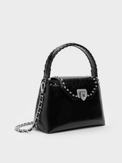 CHARLES & KEITH Exclusive / Arwen Studded Top Handle Bag - Noir