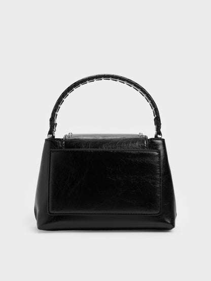 CHARLES & KEITH Exclusive / Arwen Studded Top Handle Bag - Noir