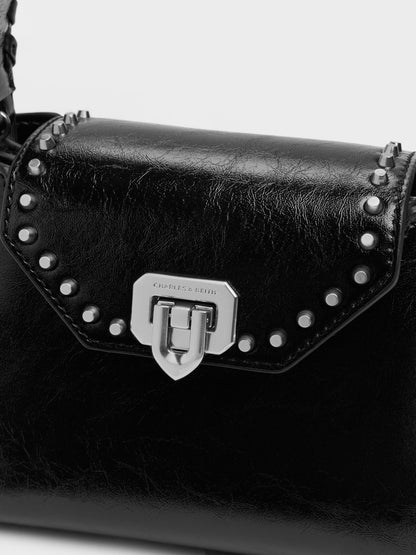 CHARLES & KEITH Exclusive / Arwen Studded Top Handle Bag - Noir