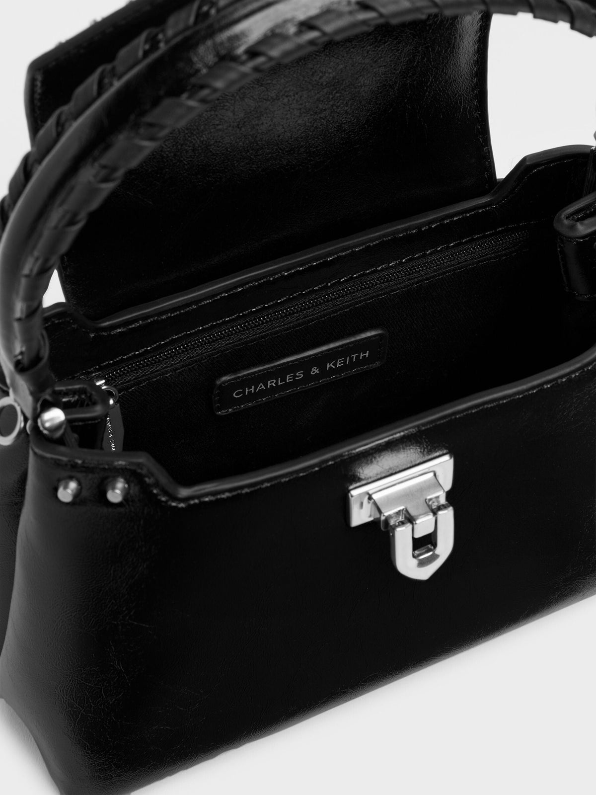 CHARLES & KEITH Exclusive / Arwen Studded Top Handle Bag - Noir