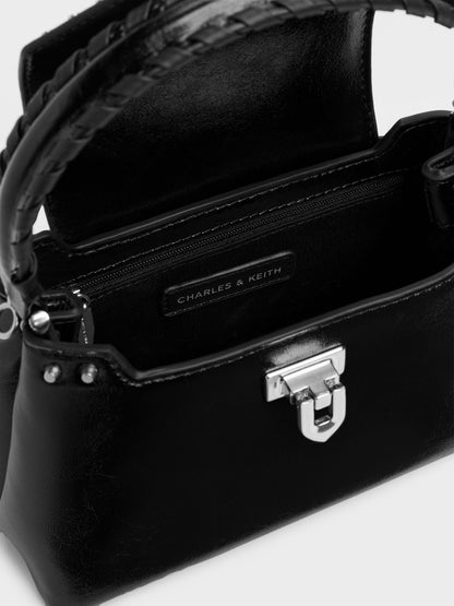 CHARLES & KEITH Exclusive / Arwen Studded Top Handle Bag - Noir