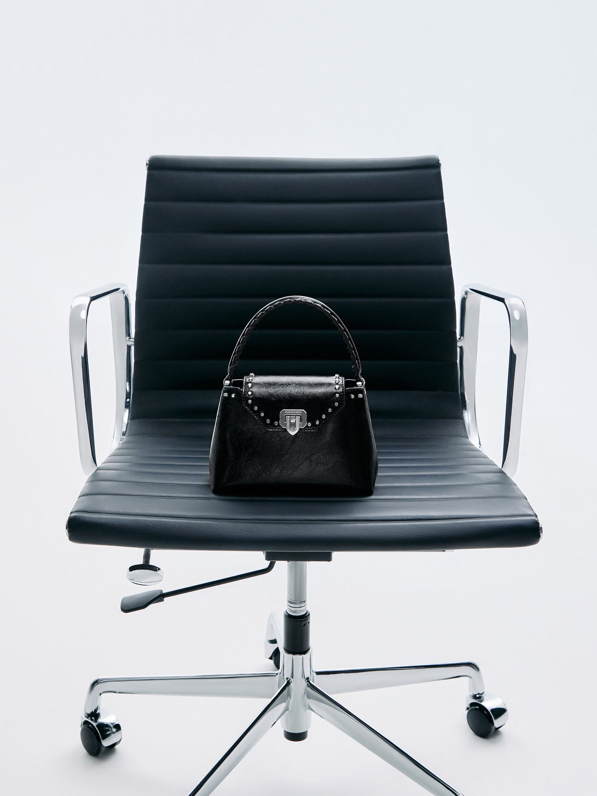 CHARLES & KEITH Exclusive / Arwen Studded Top Handle Bag - Noir