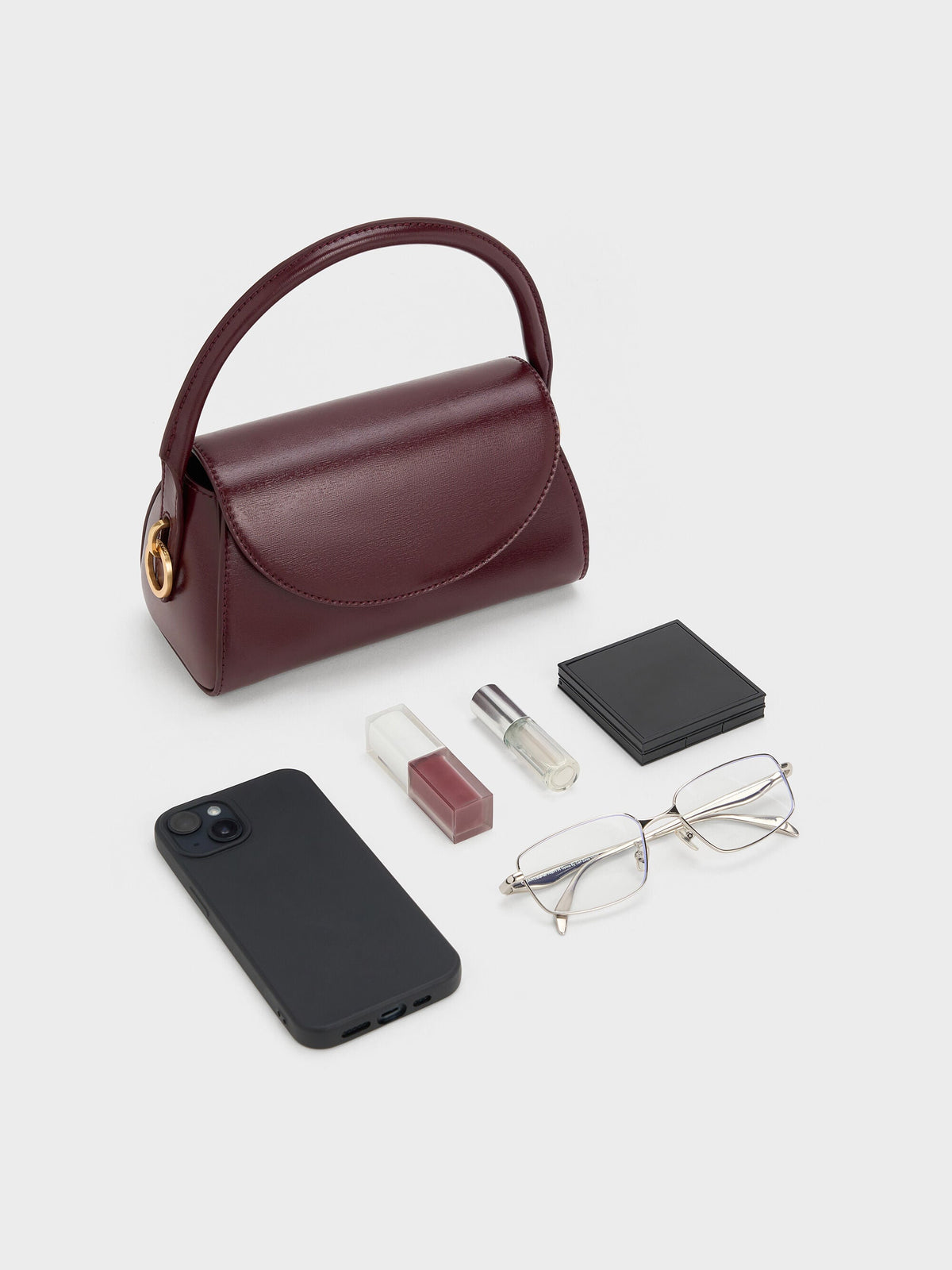 CHARLES & KEITH Top Pick / Kaila Top Handle Bag - Wineberry Red