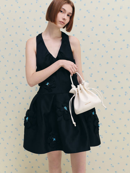 CHARLES & KEITH Classic / Sammie Drawstring Bucket Bag - Cream