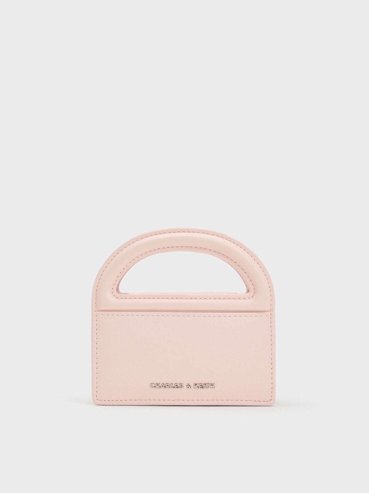 CHARLES & KEITH Signature / Reese Bow Top Handle Wristlet - Soft Pink