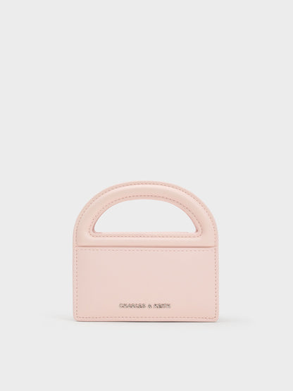 CHARLES & KEITH Signature / Reese Bow Top Handle Wristlet - Soft Pink