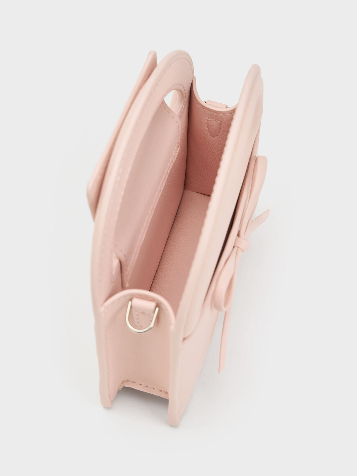 CHARLES & KEITH Signature / Reese Bow Top Handle Wristlet - Soft Pink