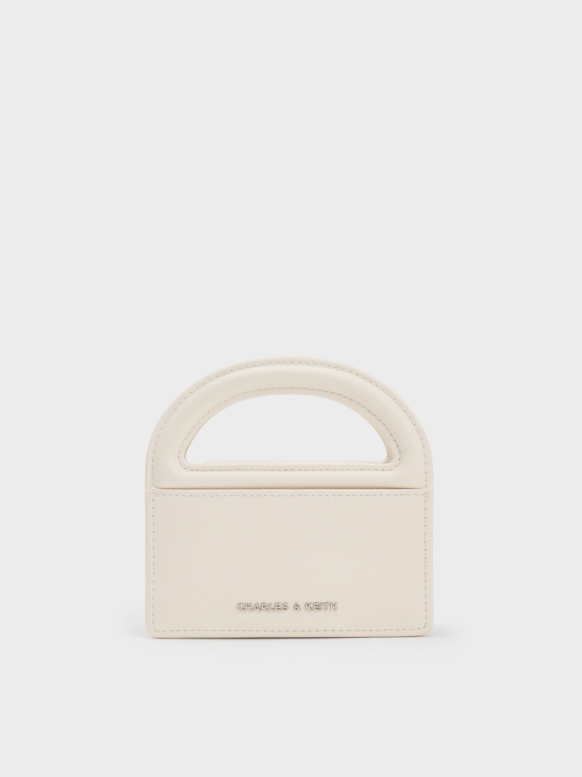 CHARLES & KEITH Smart Buy / Reese Bow Top Handle Wristlet - Cream