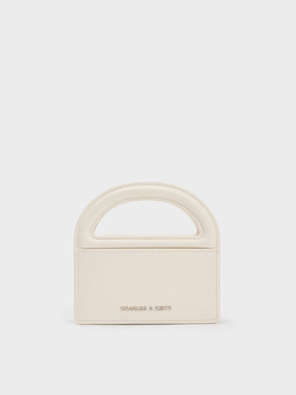 CHARLES & KEITH Smart Buy / Reese Bow Top Handle Wristlet - Cream