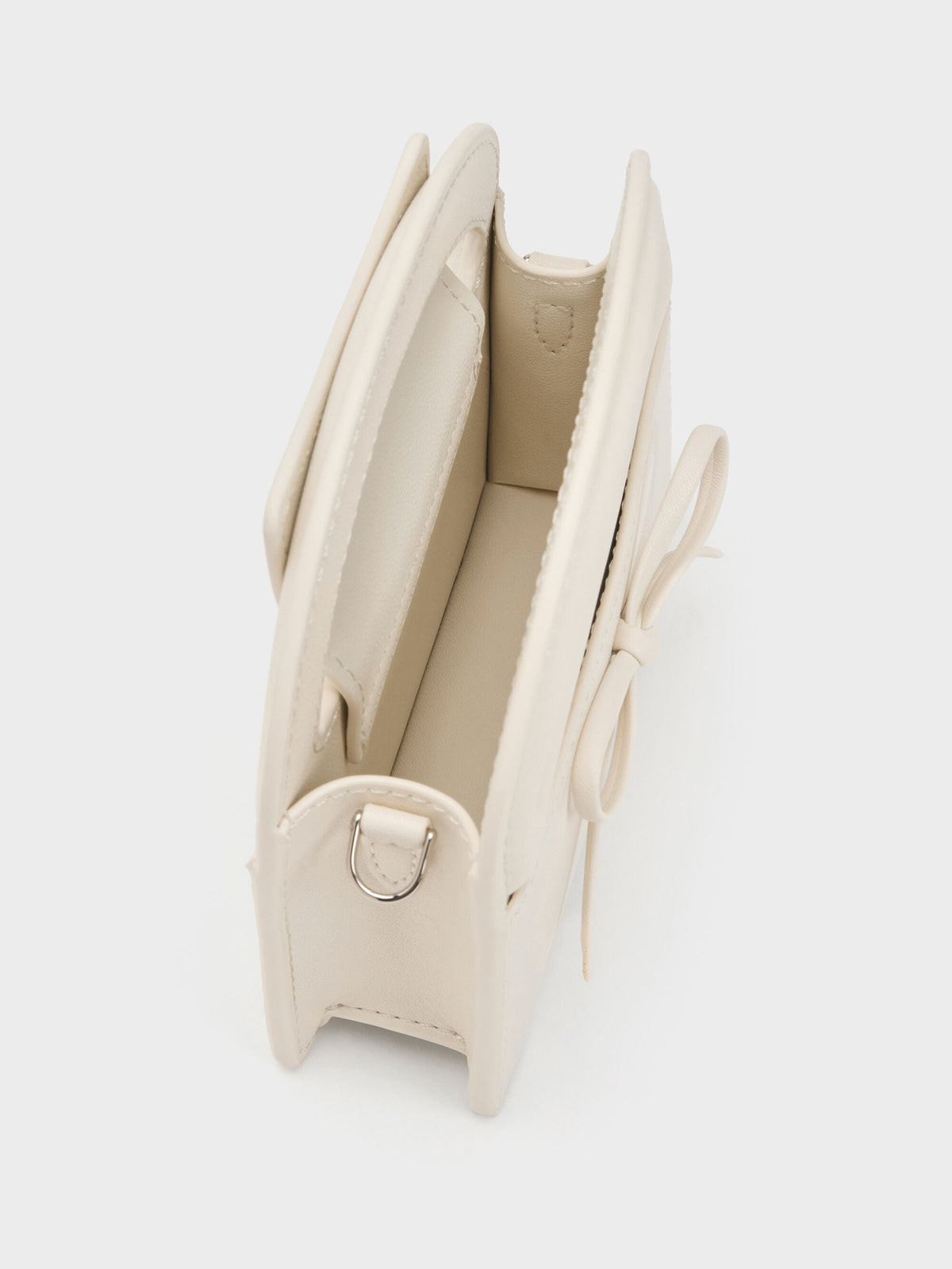 CHARLES & KEITH Smart Buy / Reese Bow Top Handle Wristlet - Cream