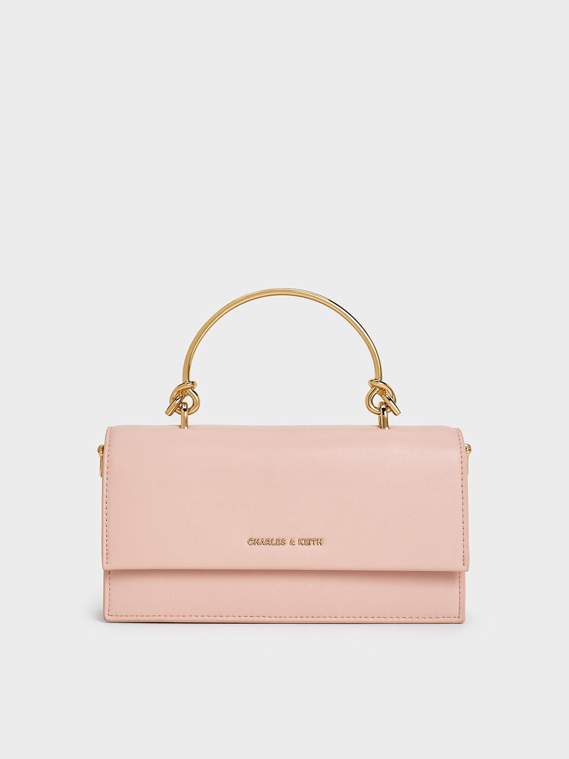 CHARLES & KEITH Trending / Kristine Sculptural-Handle Long Wallet - Light Pink