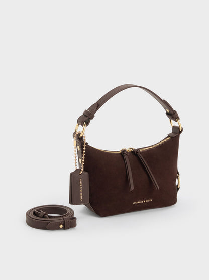 CHARLES & KEITH Sale / Tatiana Tassel Hobo Bag - Espresso Brown