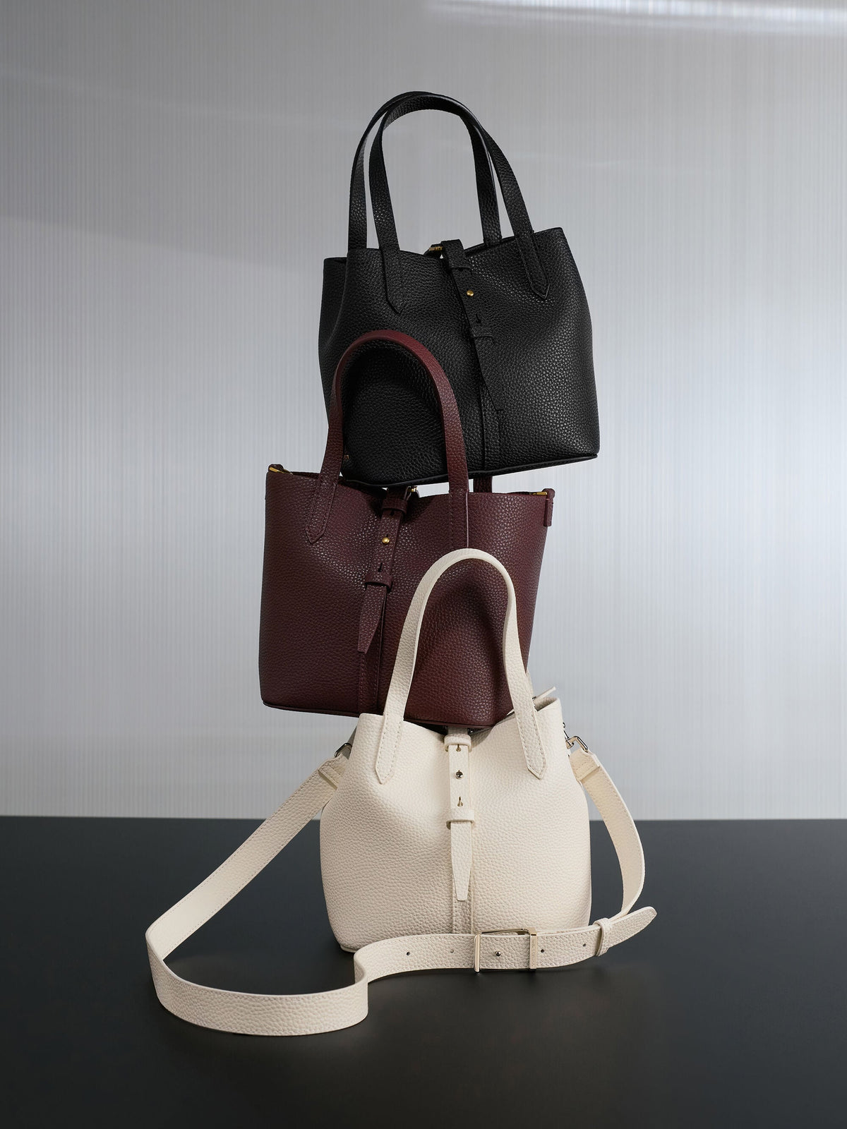 CHARLES & KEITH Trusted / Beryl Belted Bucket Bag - Black