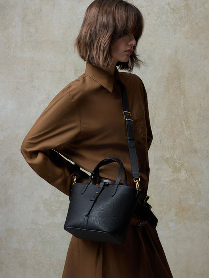 CHARLES & KEITH Trusted / Beryl Belted Bucket Bag - Black